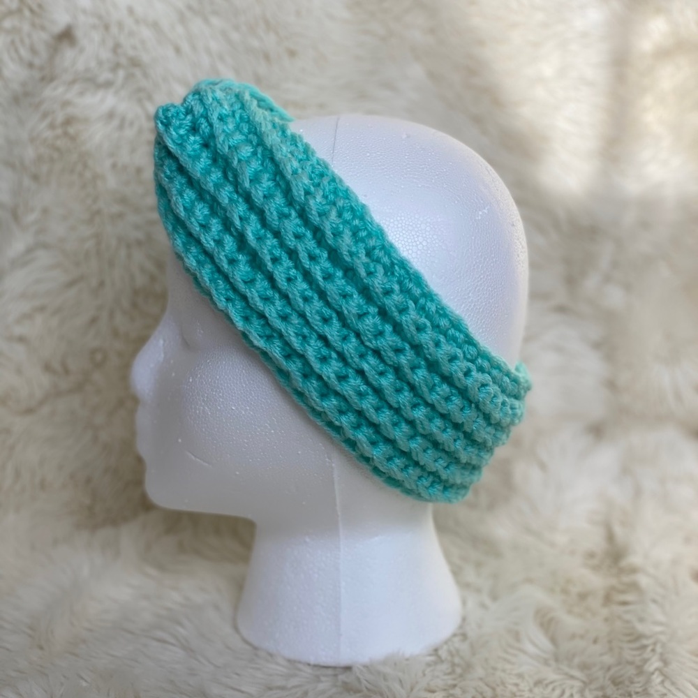 Mint Green Crocheted Winter Headband